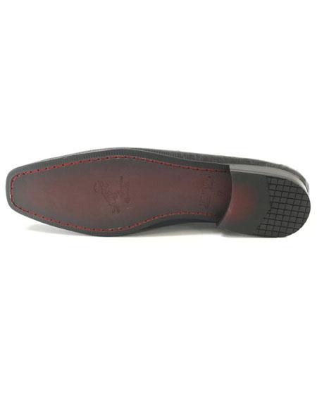 Mens Black Genuine Caiman Belly And Lizard Slip On By Los Altos - US 8.0 Standard/D/ Medium / Eu:41-42