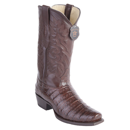 Los Altos Belly 7 Toe Brown Caiman Boots-New Designer Collection
