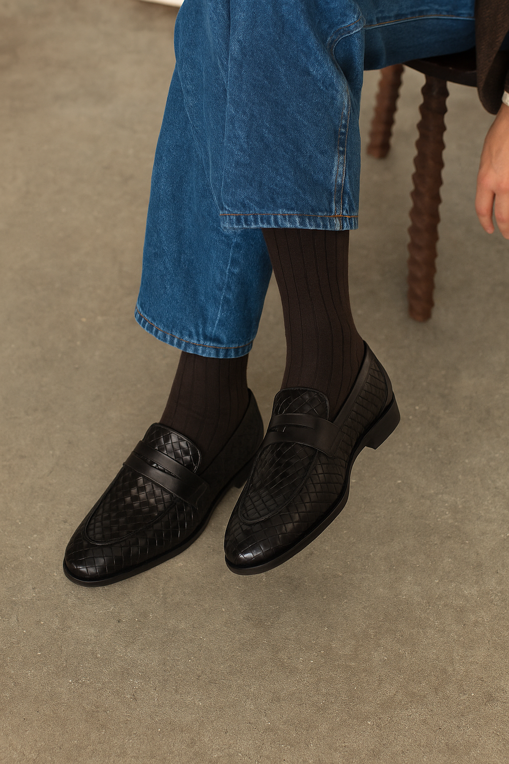 Belvedere Luca Black Genuine Alligator Leather Oxford