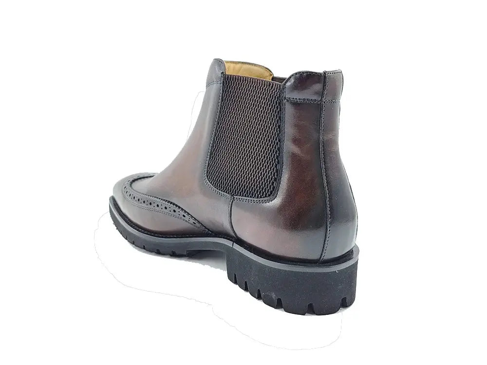 Carrucci Lug Sole Chelsea Boot with Wingtip Toe - 8