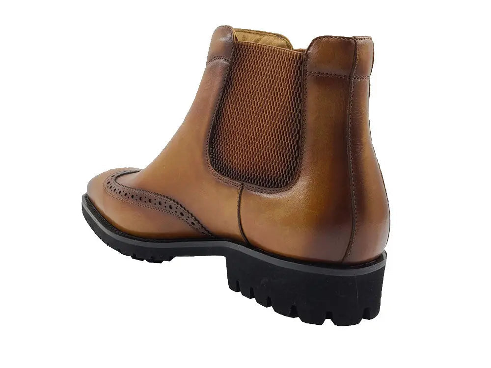 Carrucci Lug Sole Chelsea Boot with Wingtip Toe - 8