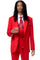 Mens Vested Peak Lapel Prom & Wedding Suit with Double Breasted Vest in Red