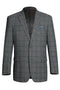 "Classic Fit Wool Sport Coat Blazer for Men - Two Button, Brown & Olive Green Windowpane Plaid"