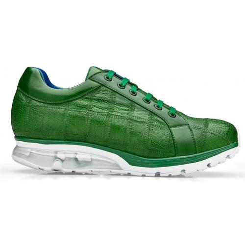 Belvedere Magnus Emerald Green Genuine Ostrich Leg Casual Sneakers - 6