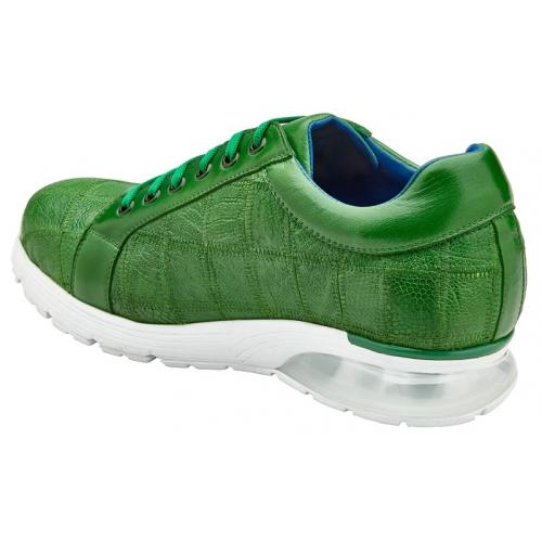 Belvedere Magnus Emerald Green Genuine Ostrich Leg Casual Sneakers - 6