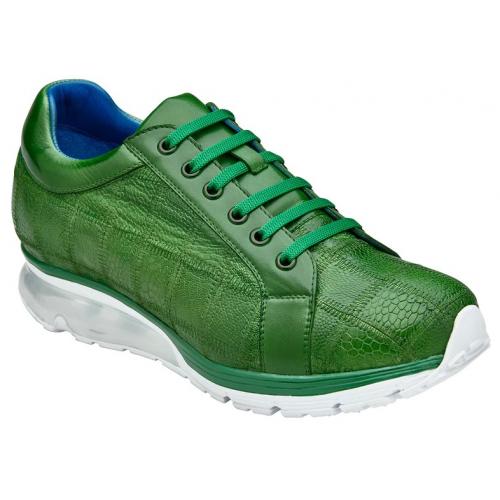 Belvedere Magnus Emerald Green Genuine Ostrich Leg Casual Sneakers - 6