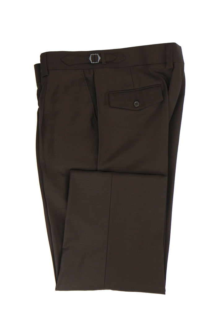 Tiglio Luxe Brown Semi-Wide Leg Wool Marbella Dress Pants TIG1003 - 30