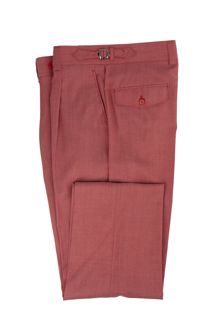 Tiglio Luxe Heather Red Semi-Wide Leg Wool Marbella Dress Pants TL4016 - 32