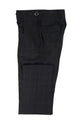 Tiglio Luxe Black with Light Blue Windowpane Semi-Wide Leg Wool Marbella Dress Pants TL5103