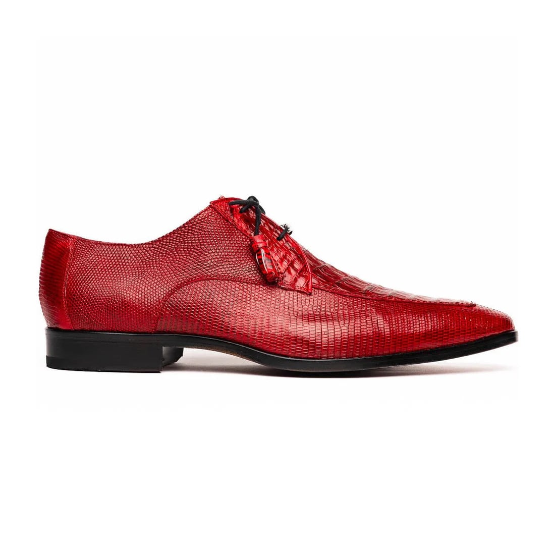 Marco Di Milano Merida Red Oxfords Lizard & Caiman Crocodile Shoes - 8