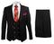 Men’s Modern Formal Suit – Rossi Man Max 3-Piece Slim Fit in Solid Black | RM1101
