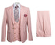 Rossi Man MAX RM1203 Slim Fit 3-Piece Suit – Stylish Solid Pink Formalwear for Men