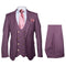 Rossi Man MAX RM1381 Slim Fit 3-Piece Suit – Modern Tailored Solid Raspberry Suit for Men