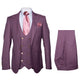 Rossi Man MAX RM1381 Slim Fit 3-Piece Suit – Modern Tailored Solid Raspberry Suit for Men