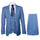 Rossi Man MAX RM1387 Slim Fit 3-Piece Suit â€“ Stylish Solid Blue Formalwear for Men