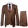 Rossi Man Max RM1392 – Slim Fit 3-Piece Men’s Suit in Solid Brown