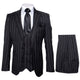 Rossi Man Max RM1728 – Slim Fit 3-Piece Men’s Suit in Black Stripe