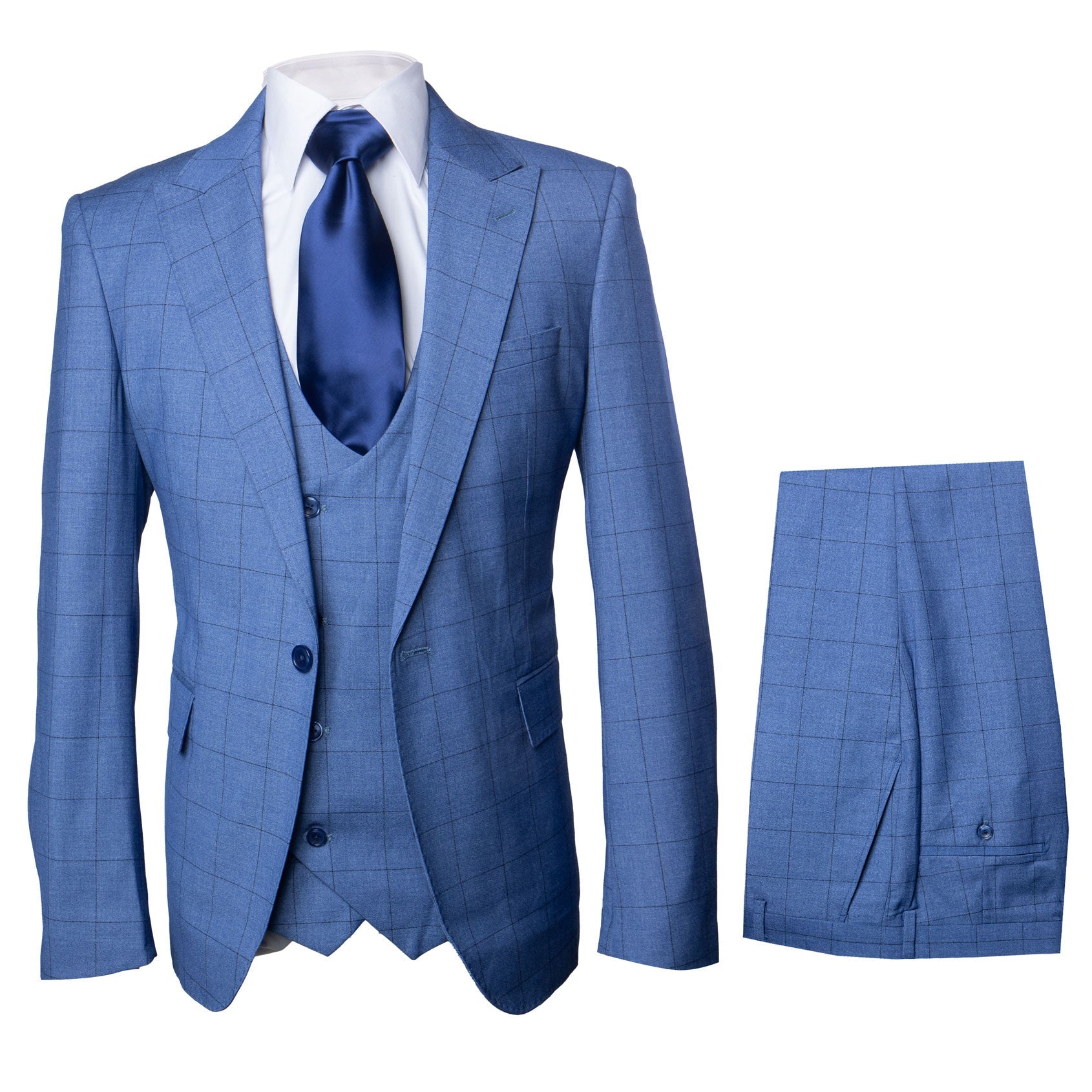 Rossi Man MAX RM1785 Slim Fit 3-Piece Suit – Stylish Formalwear for Men - 34R
