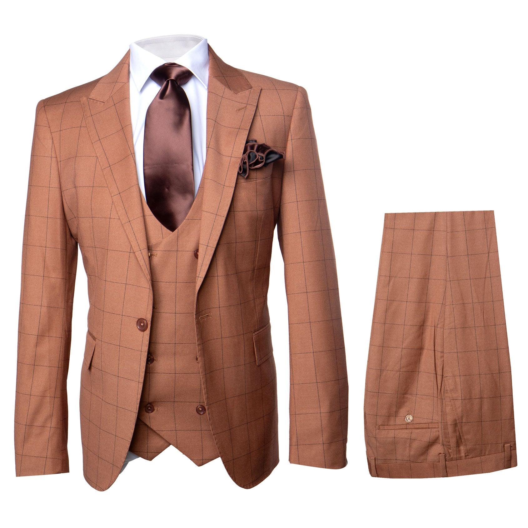 Rossi Man MAX RM1786 Slim Fit 3-Piece Suit – A Modern and Elegant Suit for Men - 34R