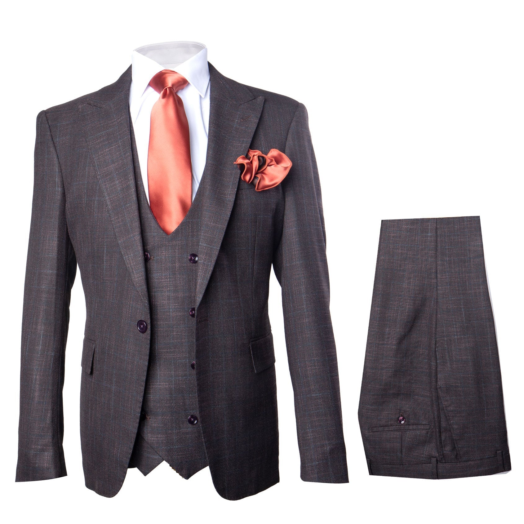 Rossi Man MAX RM1787 Slim Fit 3-Piece Suit – Stylish and Elegant Men’s Formalwear - 34R
