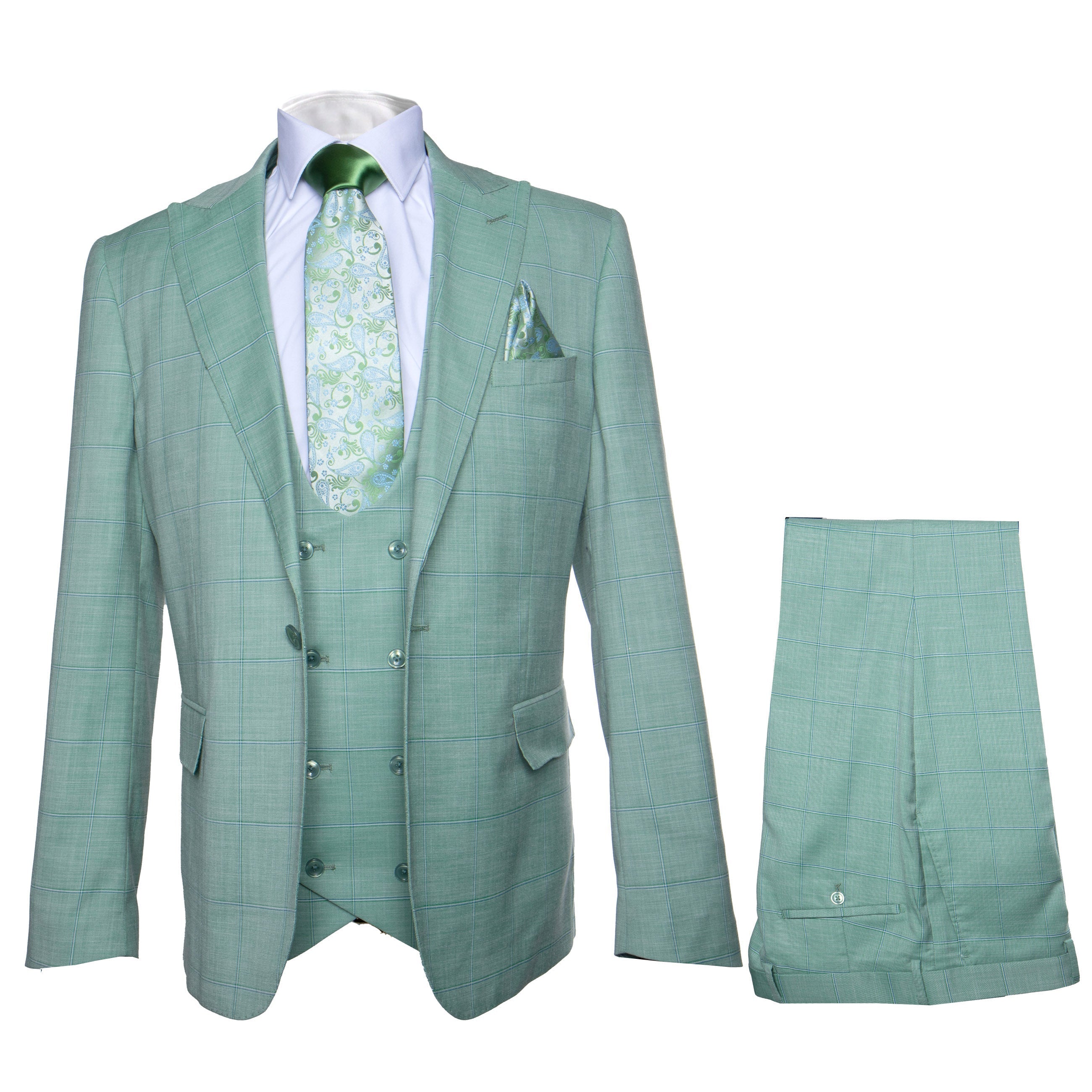 Rossi Man MAX RM1821 Slim Fit 3-Piece Suit – Contemporary Men’s Formalwear - 34R