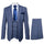 Rossi Man MAX RM1823 Slim Fit 3-Piece Blue Plaid Suit – Tailored for Weddings & Business