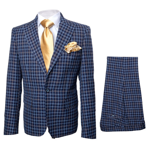 Rossi Man MAX RM1835 Slim Fit 3-Piece Suit â€“ Modern Tailored Blue Suit for Men
