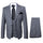 Rossi Man MAX RM1836 Slim Fit 3-Piece Grey Suit â€“ Tailored Formal Suit for Men