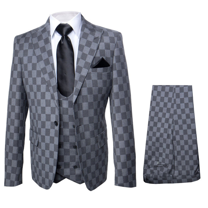Rossi Man MAX RM1836 Slim Fit 3-Piece Grey Suit â€“ Tailored Formal Suit for Men