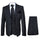 Rossi Man Max RM1837 – Men’s Slim Fit Tailored 3-Piece Suit in Black
