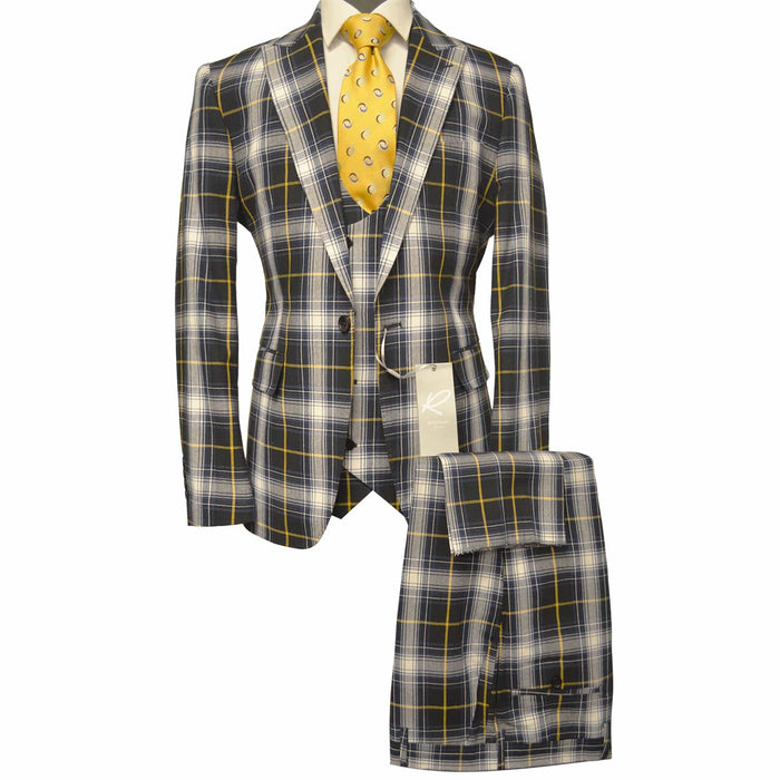 Rossiman Suits For Sale -  Mens Designer Suit - Fashion Suits - Fancy Tan/black Suits