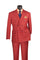 Naples Collection - Baked Apple Modern Fit Double Breasted Windowpane Peak Lapel 2 Piece Suit
