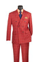 Naples Collection - Baked Apple Modern Fit Double Breasted Windowpane Peak Lapel 2 Piece Suit