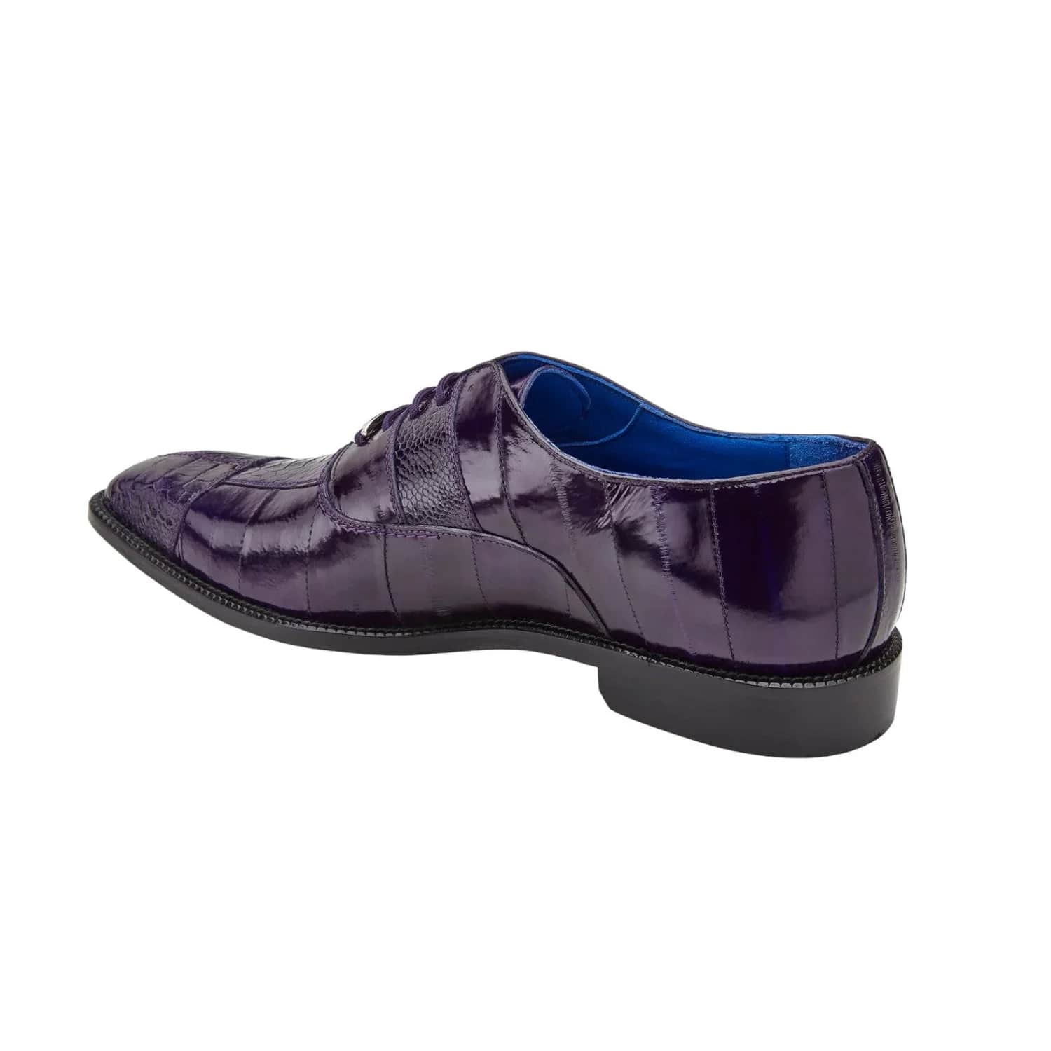 Belvedere Mare  Shoes Men's Purple Genuine Ostrich & Eel Split-toe Oxfords - 6