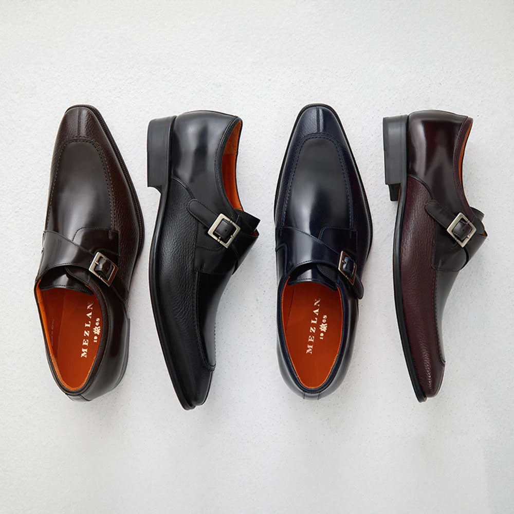 Mezlan Pego Deerskin Monk Strap Brown (21158) - Medium