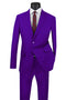 Mens Basic 2 Button Classic Fit Poplin Suit in Purple