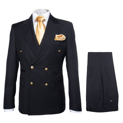 Rossi Man Double-Breasted 2-on-6 Suit â€“ Elegant Men's Formalwear with Flat Front Trousers