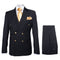 Rossi Man Double-Breasted 2-on-6 Suit – Elegant Men's Formalwear with Flat Front Trousers