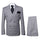 Mens Grey Double Breasted Windowpane Jacket with Flat Front Pants RM1796