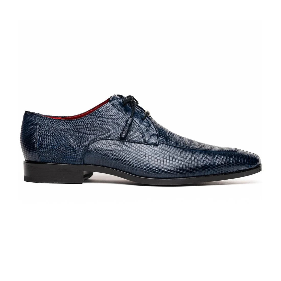 Marco Di Milano Merida Navy Blue Oxfords Lizard & Caiman Crocodile Shoes - 8.5