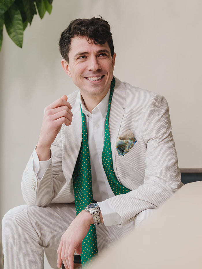Natural Striped Seersucker Jacket