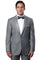 Grey Men's Slim Fit Tuxedo - One Button, Satin Trim, Peak Lapel for Prom 2026 & Wedding