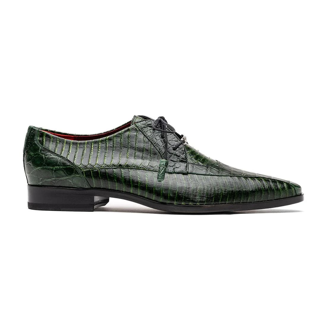 Marco Di Milano Moncalieri Green Genuine Alligator / Cobra Skin Dress Derby Oxfords - 6