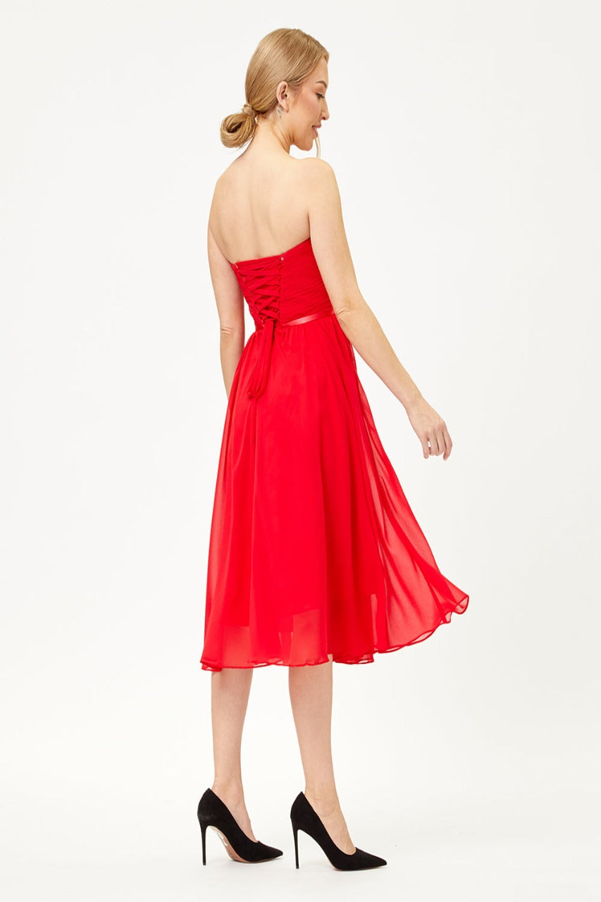 Quince Dama Dresses - Short Quinceanera Dresses in Color Red - 6