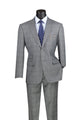 Catania Collection - Modern Fit Windowpane Suit 2 Piece in Medium Gray