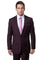 "Eggplant Plum Men's Slim Fit Suit with One Button Peak Lapel"