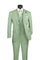 Light Green Modern Fit 3 Piece Suit with Vest and Adjustable Waist Band Pants