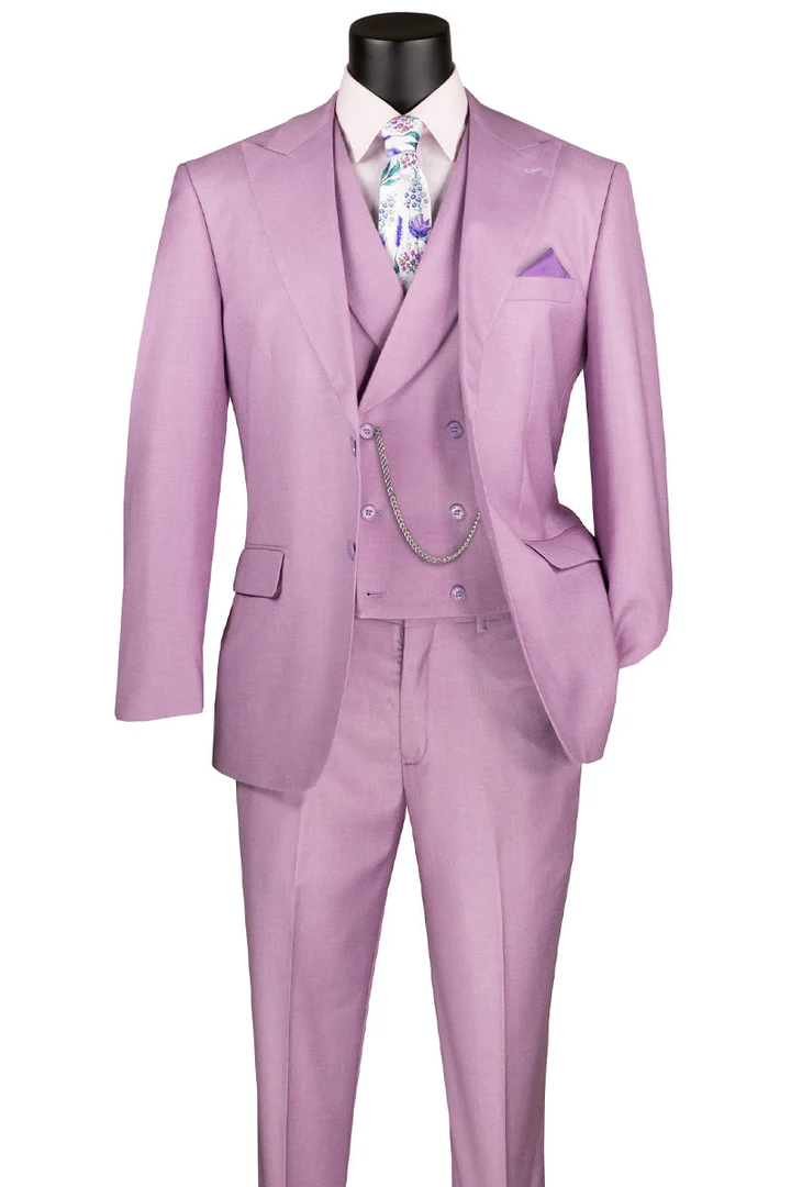 Mens Easter Suit - Jacket and Pants in Summer Color Lavender Sharkskin Modern Fit Light Weight - 34 Short or Extra Small