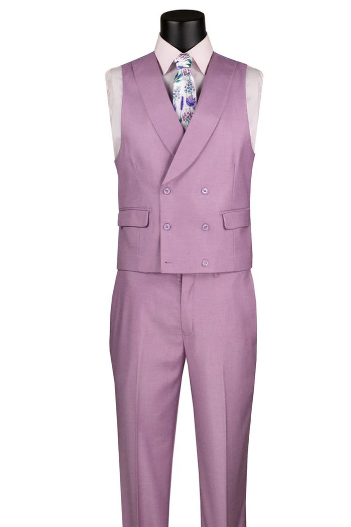 Mens Easter Suit - Jacket and Pants in Summer Color Lavender Sharkskin Modern Fit Light Weight