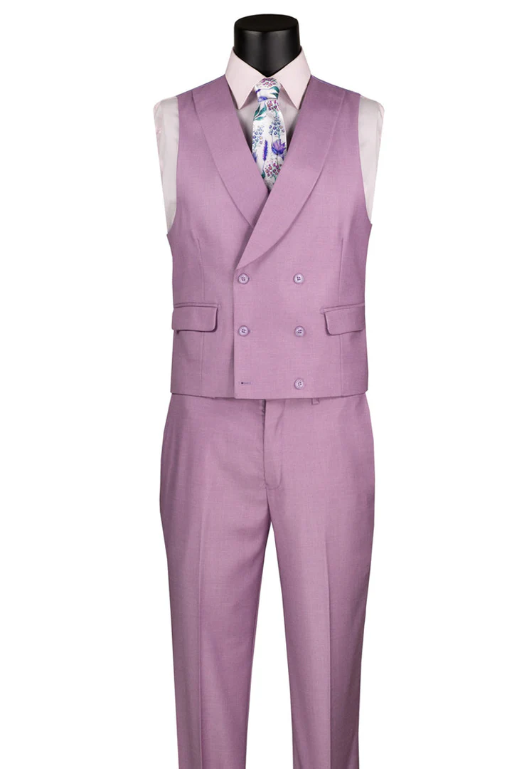 Mens Easter Suit - Jacket and Pants in Summer Color Lavender Sharkskin Modern Fit Light Weight